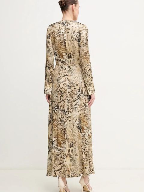 Marciano by Guess sukienka GISELLE kolor beżowy maxi rozkloszowana 5GGK08 7298A