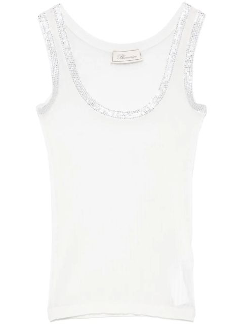 Blumarine ribbed-knit tank top - White