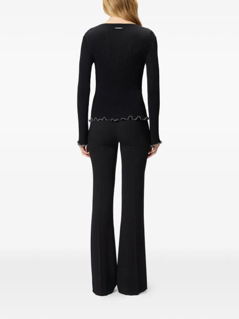 PINKO Nebbia ruffled rib top - Black