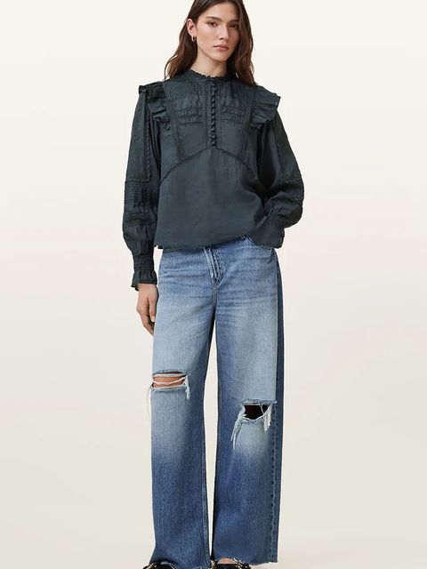 AllSaints bluzka bawełniana HEATHER