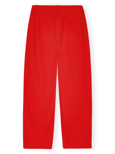 GANNI pleated wide-leg trousers - Red