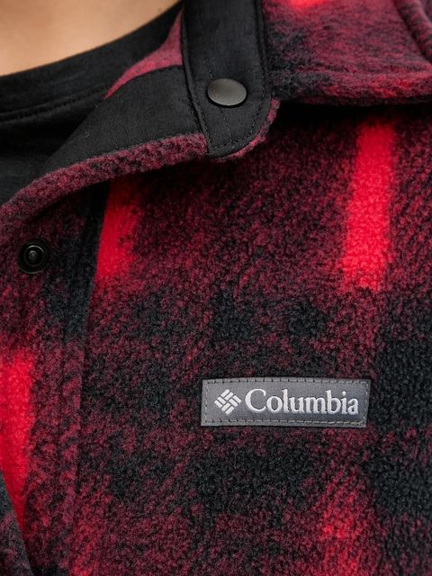 Columbia koszula Benton Springs damska kolor czerwony relaxed z kołnierzykiem klasycznym 2085661