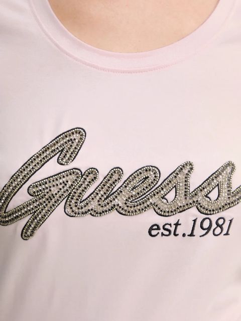 Guess t-shirt damski kolor różowy W5YI16 J1314