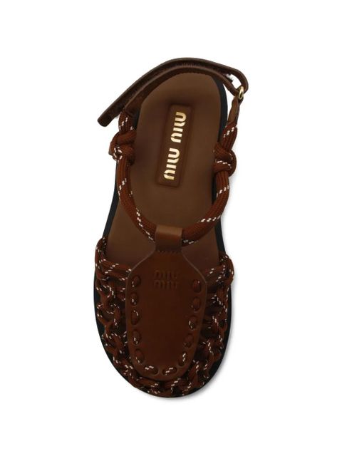 Miu Miu woven flat sandals - Brown