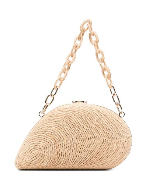 Simkhai Bridget raffia chain clutch bag - Neutrals - zdjęcie produktu nr 1