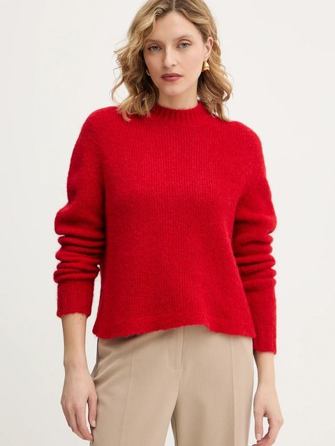 Twinset sweter z wełną damski kolor czerwony 252TT3136 - zdjęcie produktu nr 1