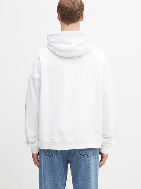 Fiorucci bluza bawełniana Heart Relaxed Fit kolor czerwony z kapturem wzorzysta U02SPSHO092CJ05RD01