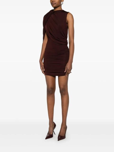 Magda Butrym asymmetric draped mini dress - Red