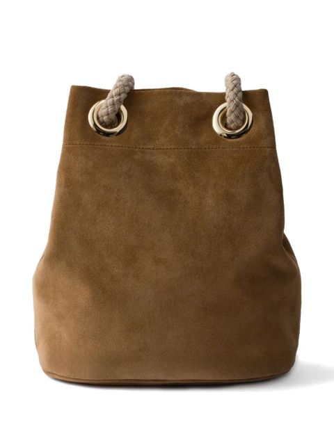 Prada medium Mariner suede bucket bag - Brown - zdjęcie produktu nr 2