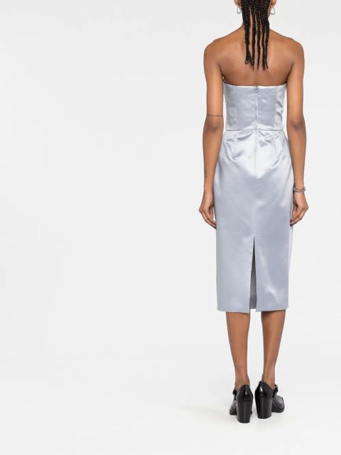 Maison Margiela Cintzed satin midi dress - Blue