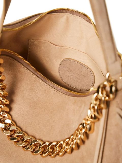 TWINSET medium Liliane fringed chain shoulder bag - Neutrals