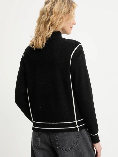 Answear.LAB sweter z kaszmirem damski kolor czarny z półgolfem - zdjęcie produktu nr 2