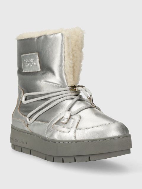 Tommy Hilfiger śniegowce TOMMY ESSENTIAL SILVER SNOWBOOT kolor srebrny FW0FW07506