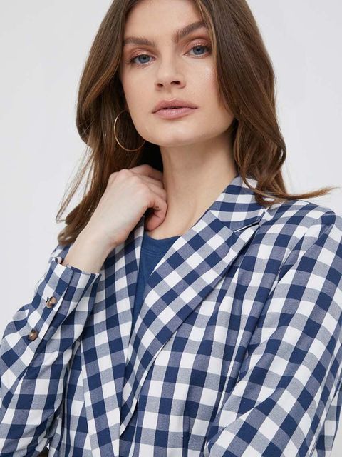 Pepe Jeans marynarka Sandra kolor granatowy dwurzędowa wzorzysta