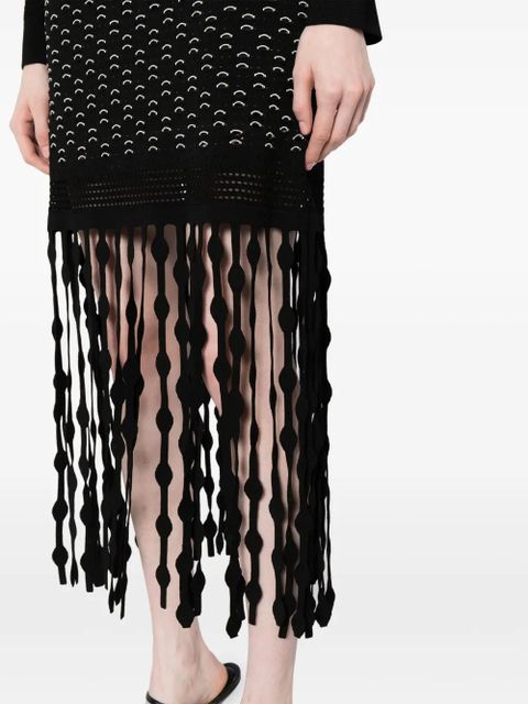 Simkhai Filippa Lattice fringed skirt - Black
