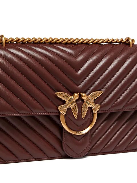 PINKO medium Love One chevron chain shoulder bag - Brown