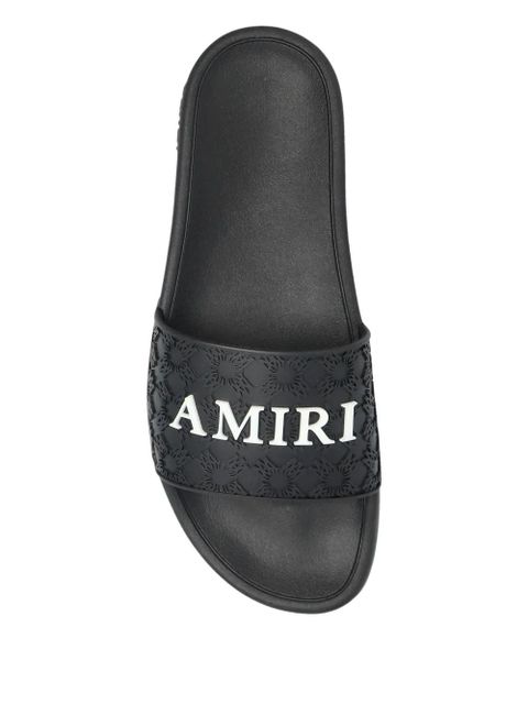 AMIRI MA Quad logo-embossed slides - Black