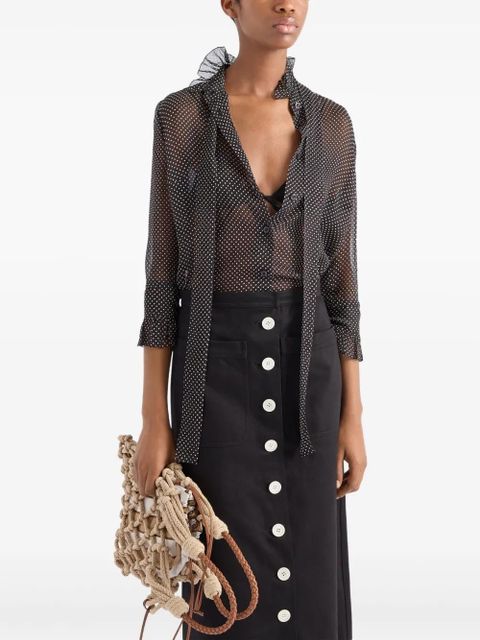 Prada silk shirt - Black - zdjęcie produktu nr 2