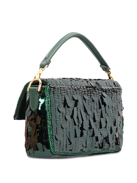 FENDI mini Baguette sequin tote bag - Green