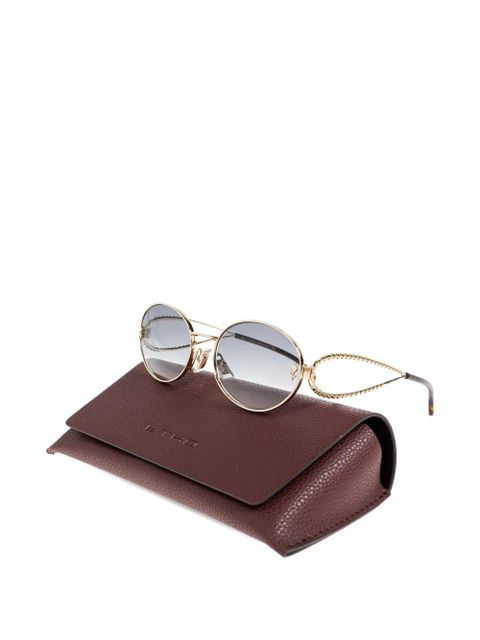 ETRO chain-detail round-frame sunglasses - Gold - zdjęcie produktu nr 2