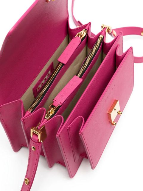 Marni Trunk leather crossbody bag - Pink