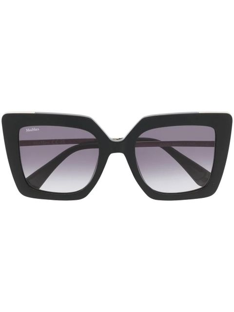 Max Mara Eyewear engraved-logo square-frame sunglasses - Black - zdjęcie produktu nr 1