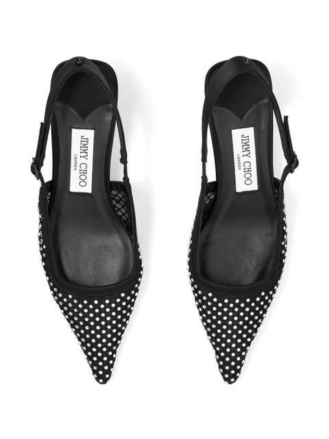 Jimmy Choo 50mm Amel crystal-embellished pumps - Black