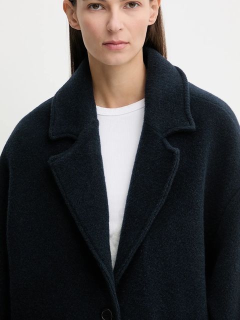 American Vintage płaszcz z dodatkiem wełny kolor granatowy ZIF17A