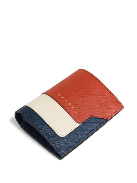 Marni colour-block bi-fold leather wallet - Orange