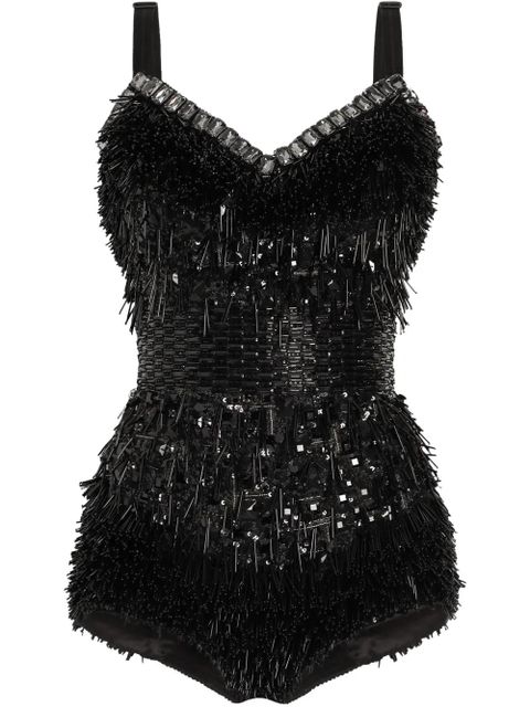 Dolce & Gabbana bead-embellished bodysuit - Black - zdjęcie produktu nr 1