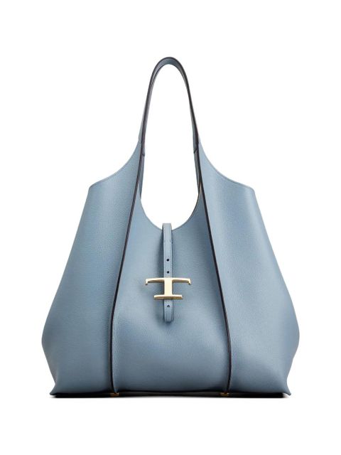 Tod's logo-plaque leather tote bag - Blue - zdjęcie produktu nr 1