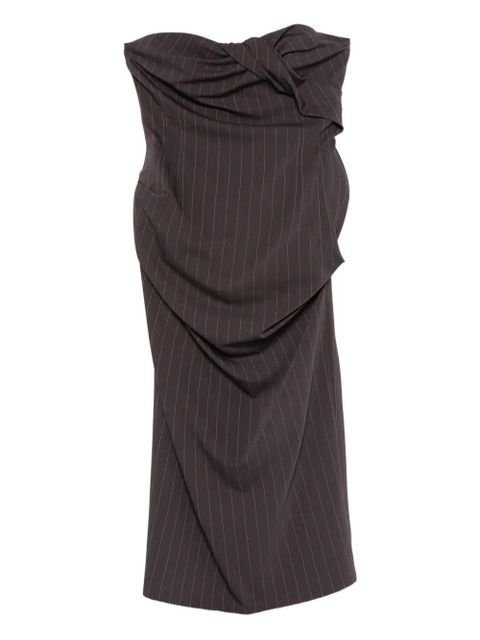 Magda Butrym striped twisted mini dress - Brown - zdjęcie produktu nr 1