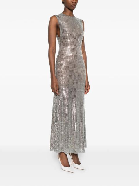 Self-Portrait sleeveless maxi dress - Silver