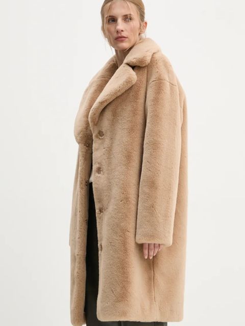 Stand Studio płaszcz Camille Cocoon Coat damski kolor beżowy przejściowy oversize 61137-9070