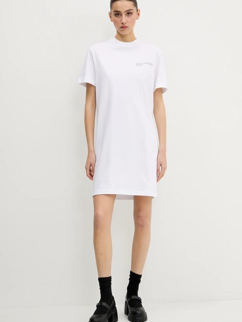 Karl Lagerfeld Jeans sukienka bawełniana kolor biały mini prosta A2W13036