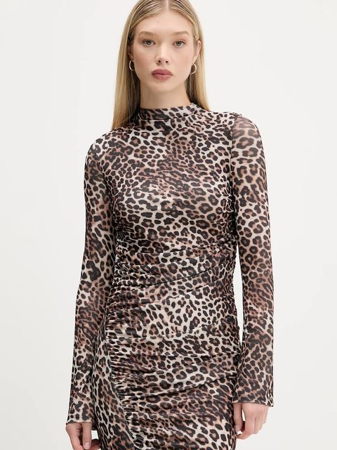 HUGO sukienka kolor brązowy maxi dopasowana 50546239