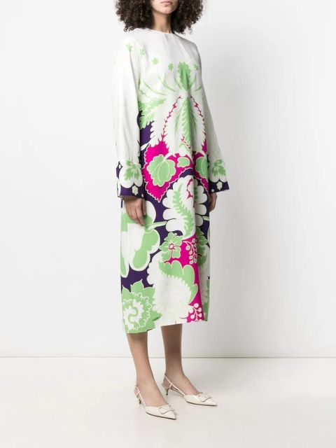 Valentino Garavani floral print silk midi dress - White - zdjęcie produktu nr 2
