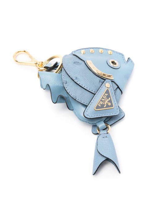 Prada leather key ring - Blue