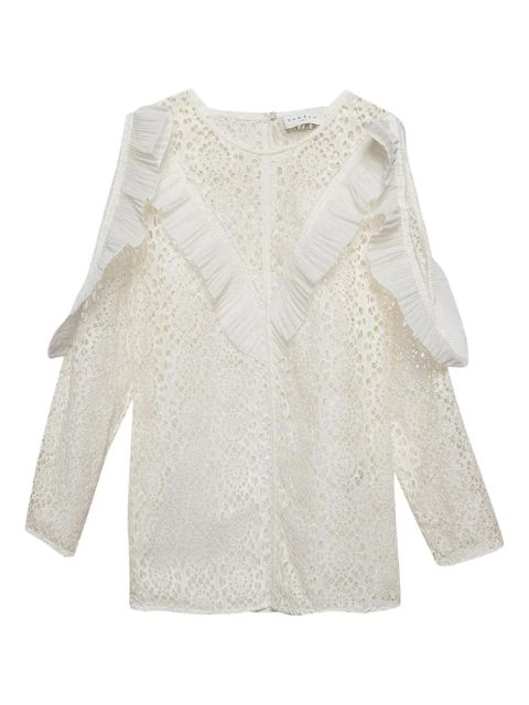 SANDRO pre-owned ruffled broderie-anglaise blouse - White - zdjęcie produktu nr 1
