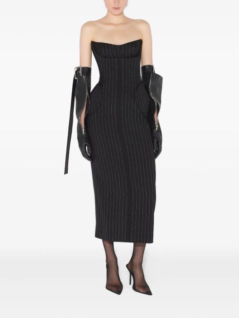 Jean Paul Gaultier pinstripe midi dress - Black - zdjęcie produktu nr 2