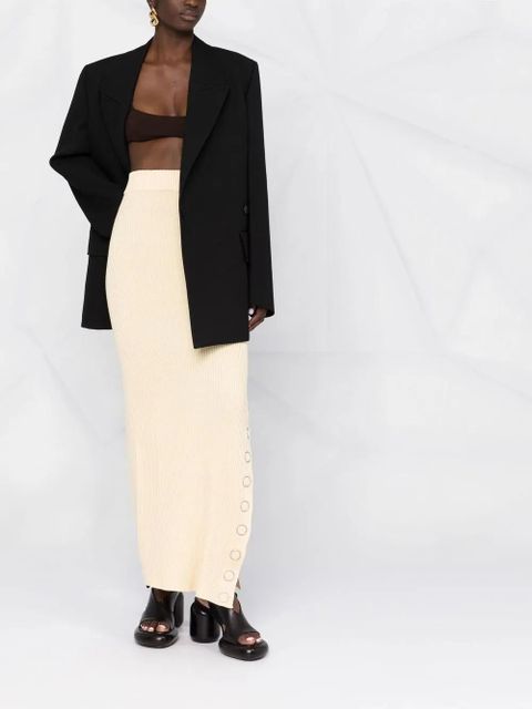 Jil Sander snap-button rib-knit maxi skirt - Neutrals - zdjęcie produktu nr 2