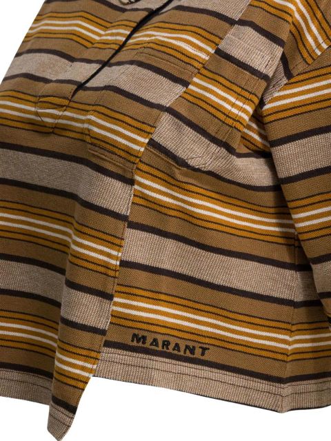 MARANT ÉTOILE striped polo top - Neutrals