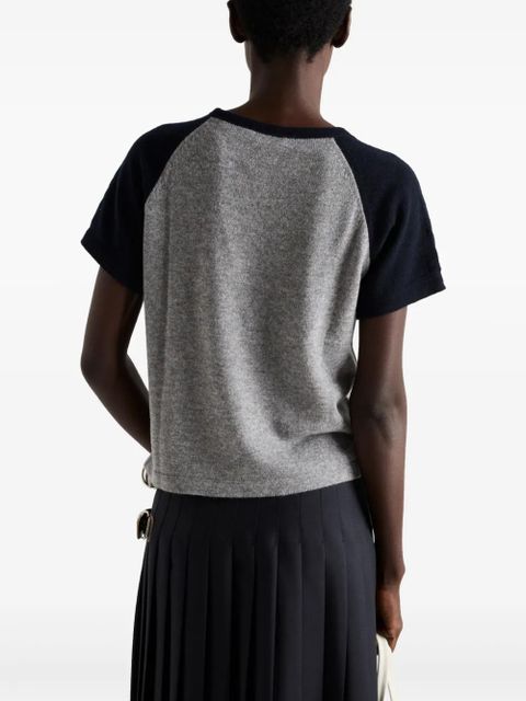 Prada logo-intarsia T-shirt - Grey