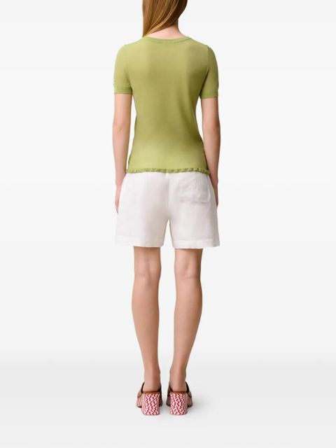 Claudie Pierlot ruffled-hem short-sleeve T-shirt - Green