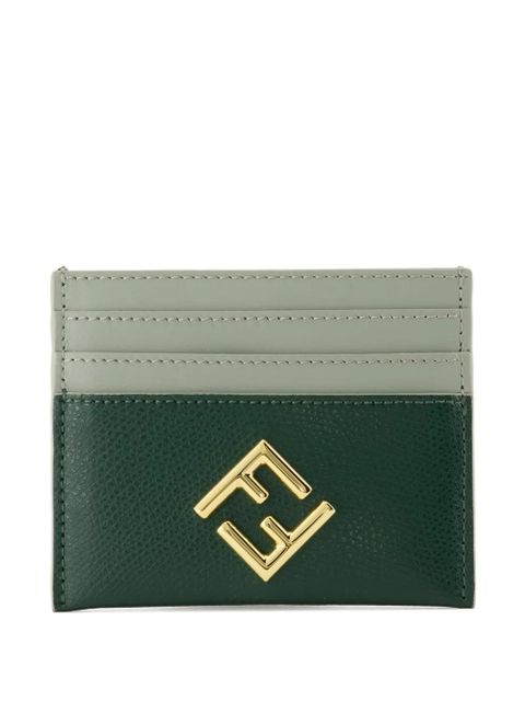 FENDI FF leather card holder - Green - zdjęcie produktu nr 1