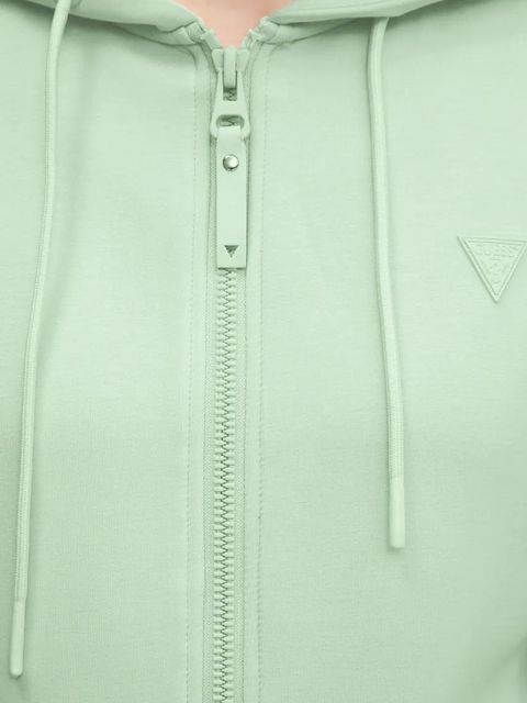 Guess bluza ALLIE damska kolor turkusowy z kapturem z nadrukiem V3RQ11 K7UW2