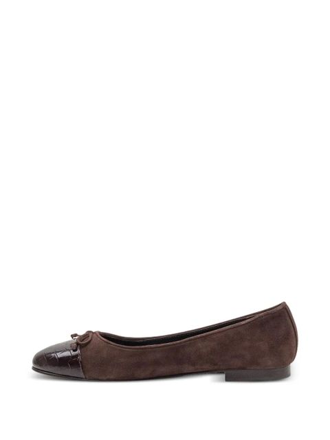 Tory Burch cap-toe suede ballet flats - Brown
