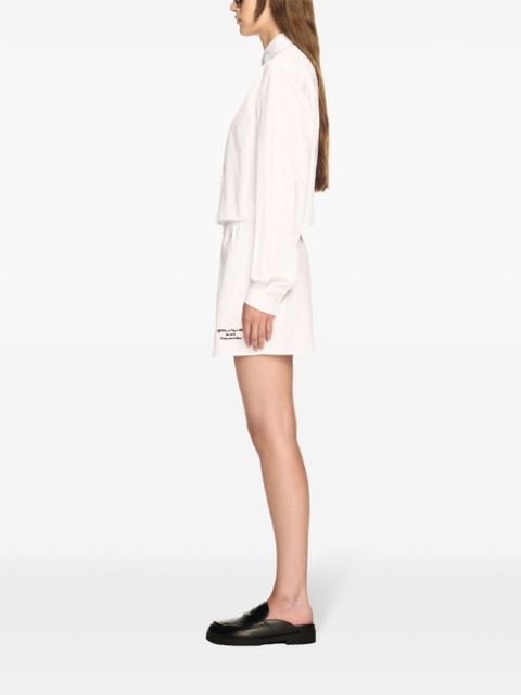 Off-White embroidered poplin shorts