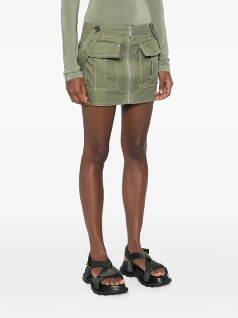 Off-White logo-embroidered mini skirt - Green