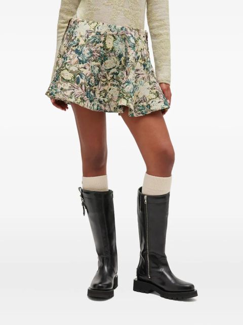 GANNI floral-jacquard flared mini skirt - Neutrals - zdjęcie produktu nr 2